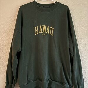 Brandy Melville Dark Green Hawaii Crewneck